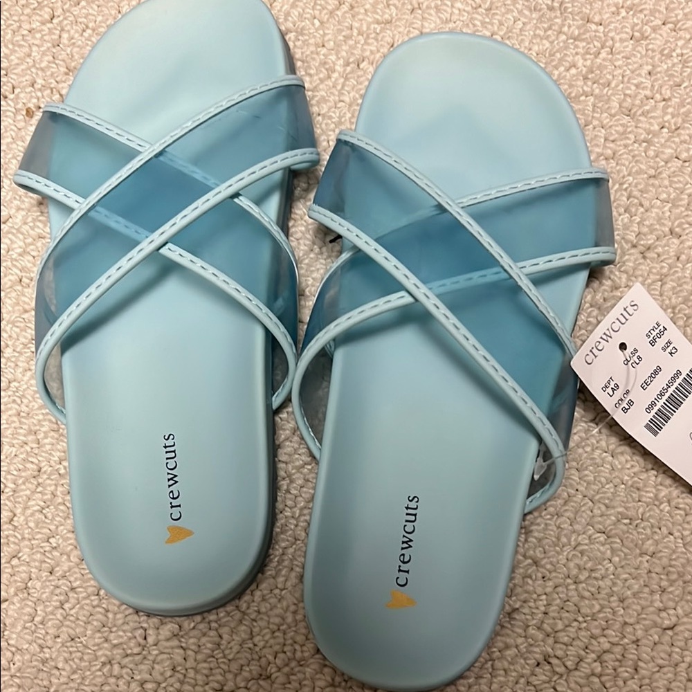 Crewcuts Blue Sandals with Crisscross Straps